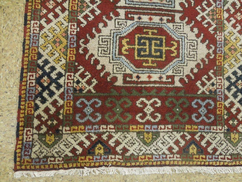3 x 5 hand-knotted kazak wool rug, alternate angle 1
