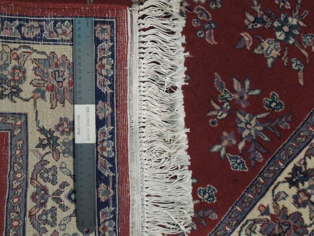 3 x 5 hand-knotted sarouk-pattern wool rug, alternate angle 1