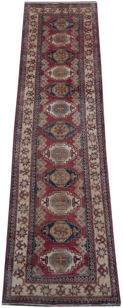 Kazak runner, thumbnail view showing full length and color balance