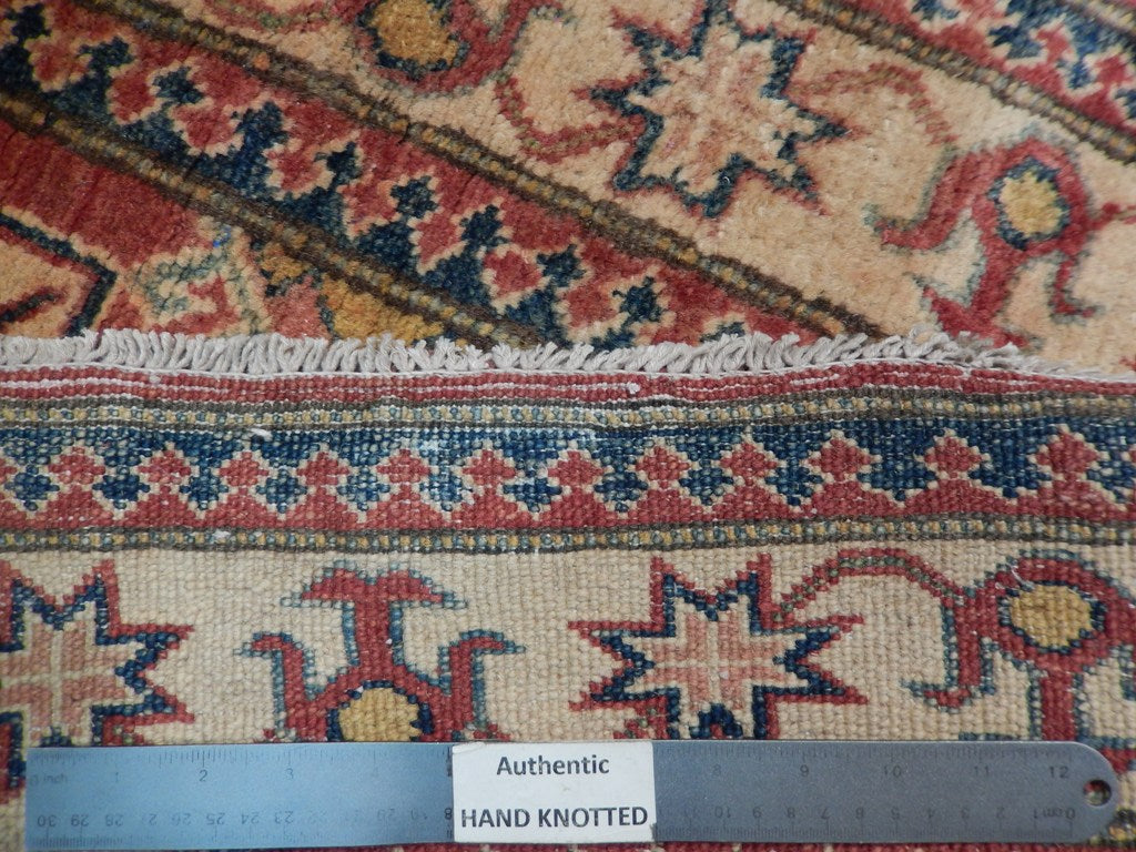 Kazak runner, pile texture showing Afghan wool depth