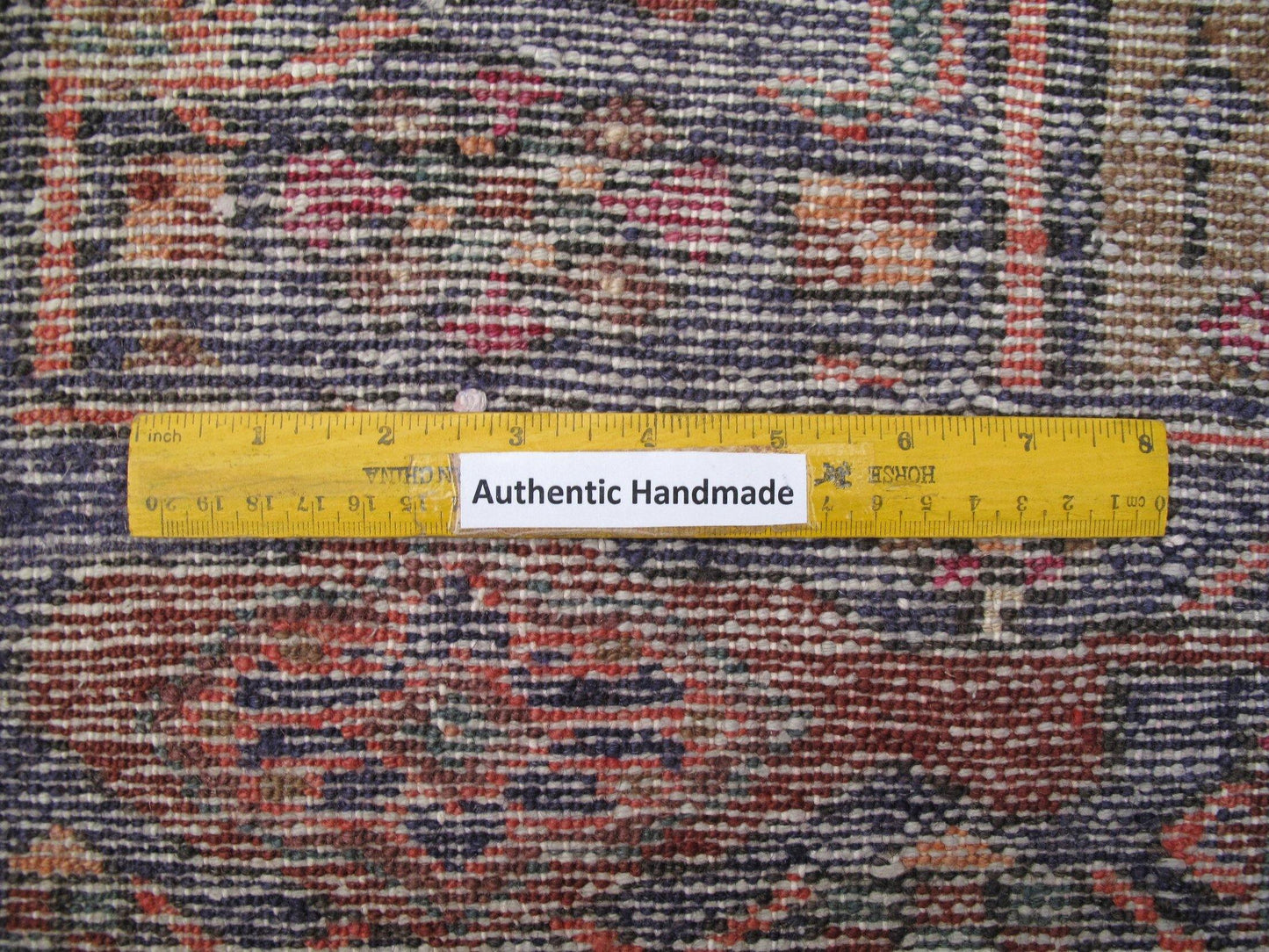 4.3 x 6.4 hand-knotted hamadan-style wool rug, alternate angle 1