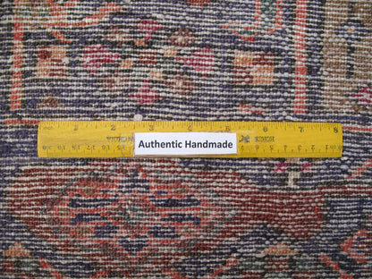 4.3 x 6.4 hand-knotted hamadan-style wool rug, alternate angle 1