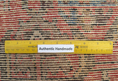 4.6 x 6.9 hand-knotted hamadan-style wool rug, alternate angle 1