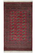 4 x 6.6 hand-knotted bokhara wool rug, top view