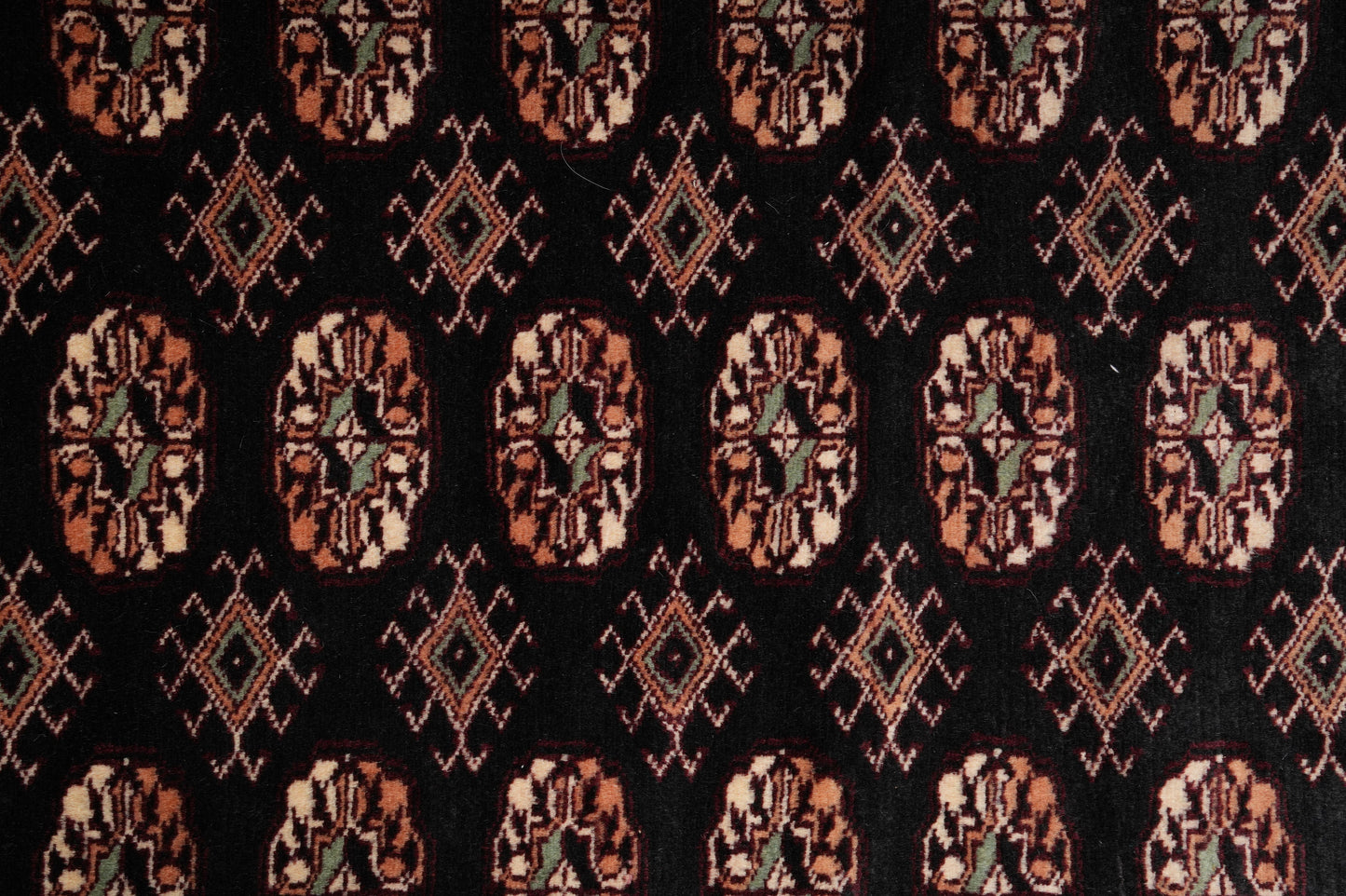 4 x 6 hand-knotted bokhara wool rug, alternate angle 2