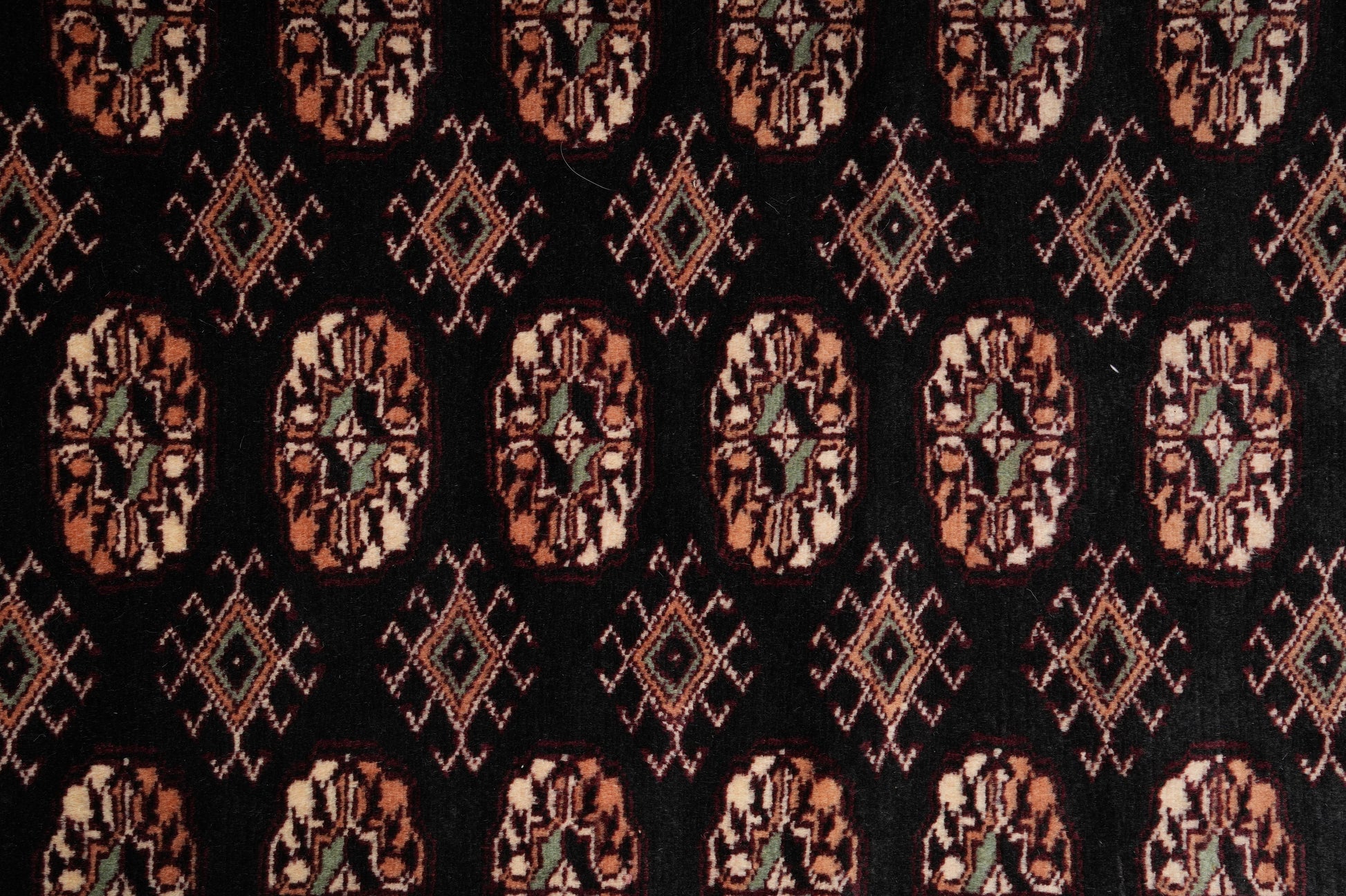 4 x 6 hand-knotted bokhara wool rug, alternate angle 2