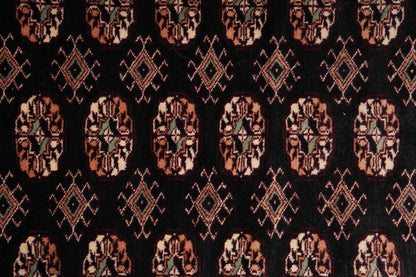 4 x 6 hand-knotted bokhara wool rug, alternate angle 2