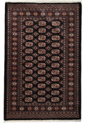 4 x 6 hand-knotted bokhara wool rug, top view