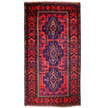 4 x 8 hand-knotted baluch tribal wool rug, top view