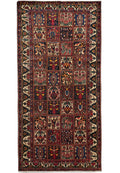5.3 x 10 Bakhtiar-pattern garden gallery hand-knotted wool runner, top view