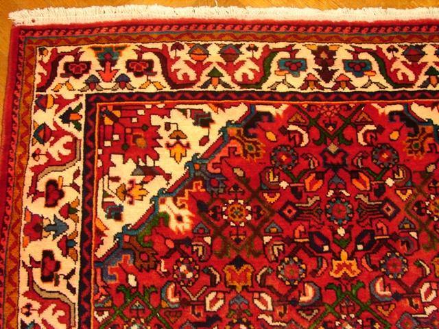 Hamadan-style runner, border pattern detail