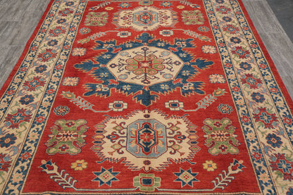 Afghan Kazak rug, border pattern close-up