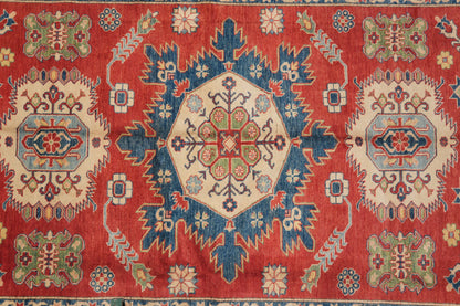 Afghan Kazak rug, pile texture showing Afghan wool depth
