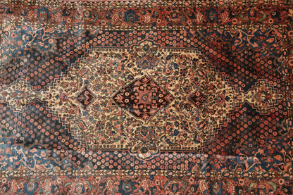 Bakhtiar-pattern garden rug, panel grid layout detail