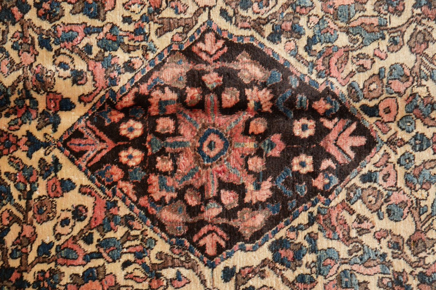 Bakhtiar-pattern garden rug, third panel variation close-up
