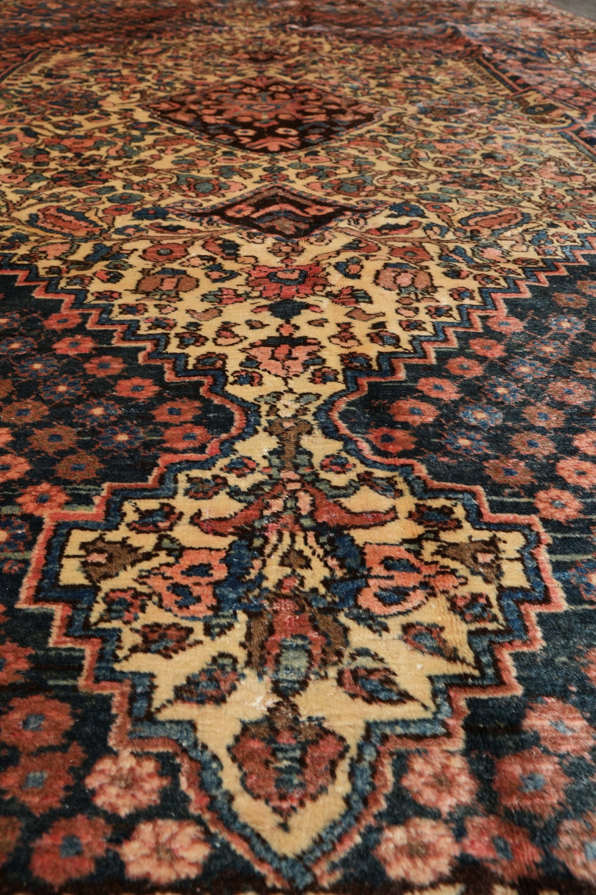 Bakhtiar-pattern garden rug, border pattern detail