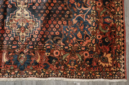 Bakhtiar-pattern garden rug, pile texture showing wool depth