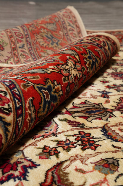 Esfahan-style rug, fourth floral cluster detail