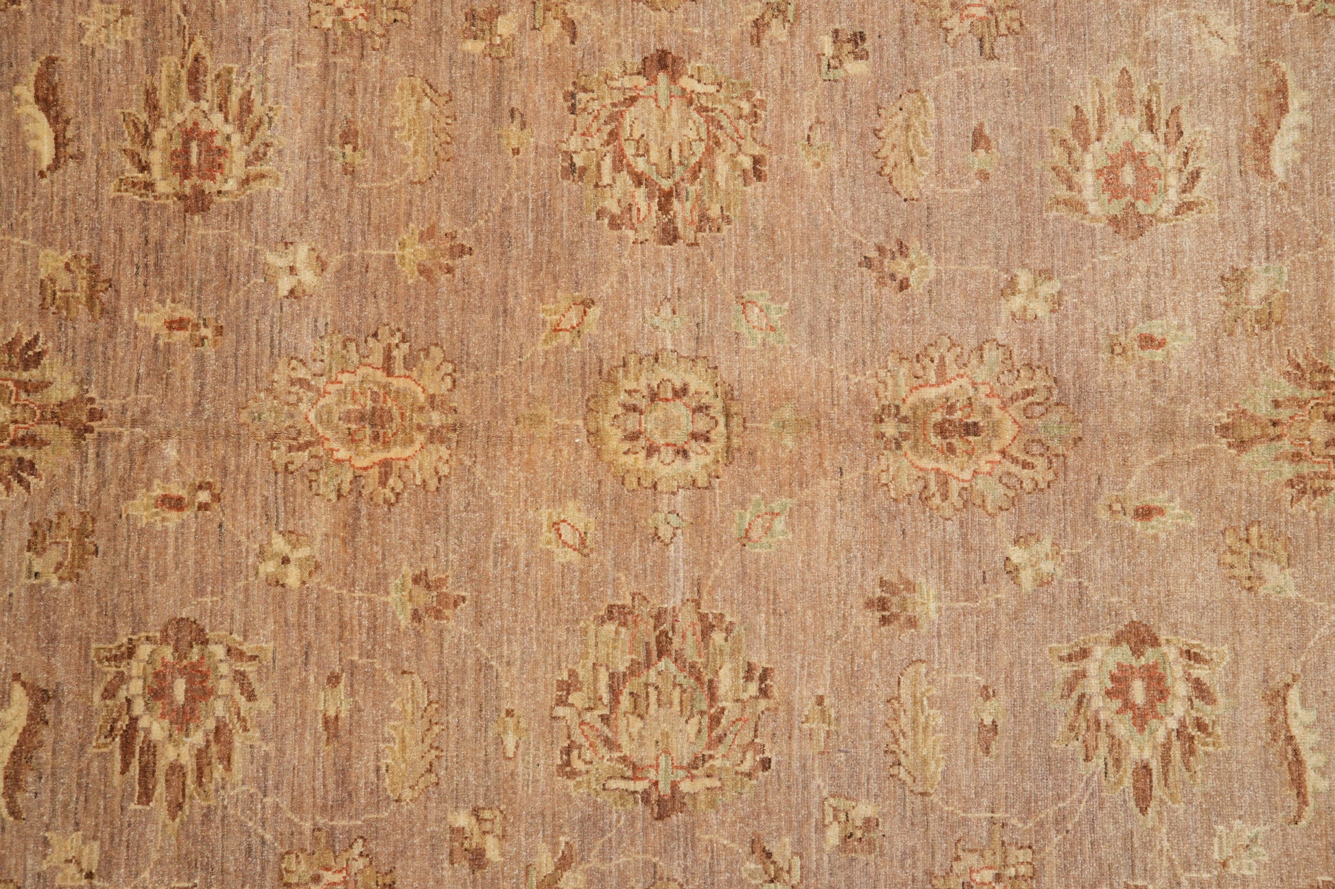 Chobi Peshawar tan rug, secondary motif detail