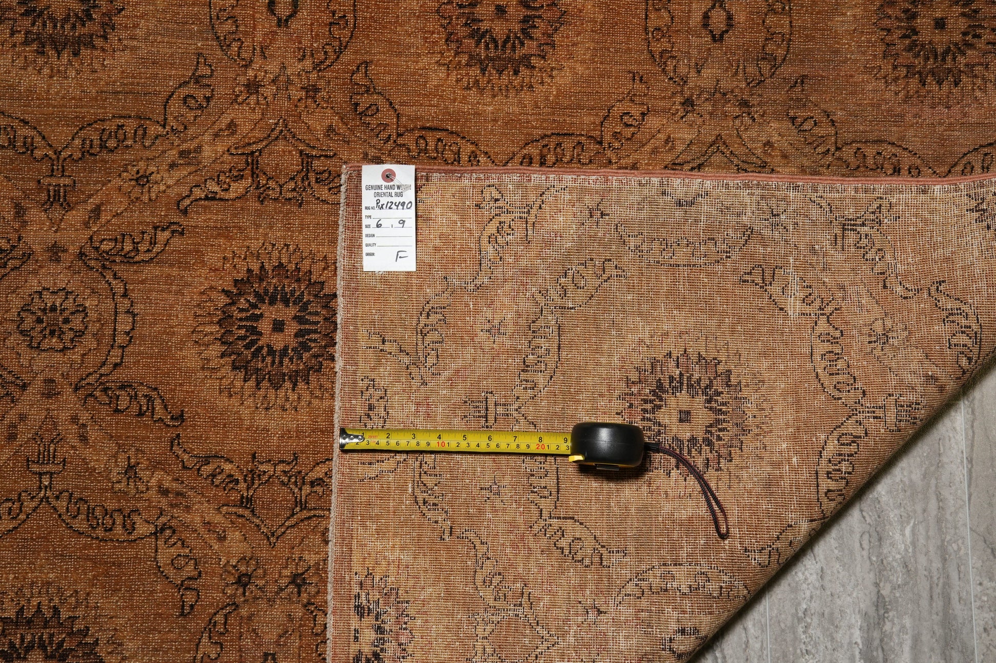 Transitional Chobi rug, edge and selvedge close-up