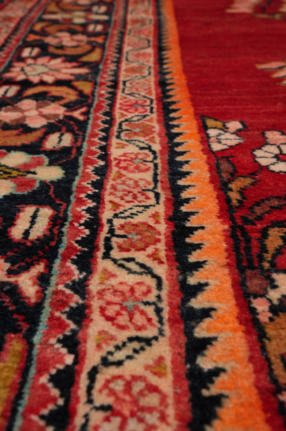 Vintage traditional floral rug, alternate corner with floral continuity