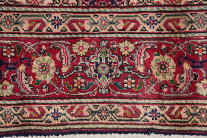 Tabriz-style Mahi rug, pile texture showing aged wool patina