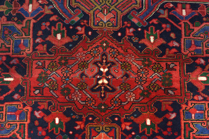 Tribal Heriz-style rug, field detail showing red and rust color depth