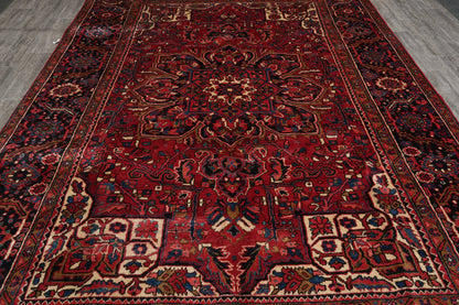 Sherabian-pattern rug, border pattern detail in red and ivory