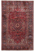 8.3 x 12 Sherabian-pattern hand-knotted wool rug with semi-floral geometric design, top view