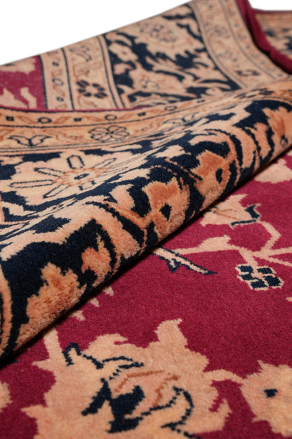Sarouk-pattern wool rug, alternate corner showing pattern continuity