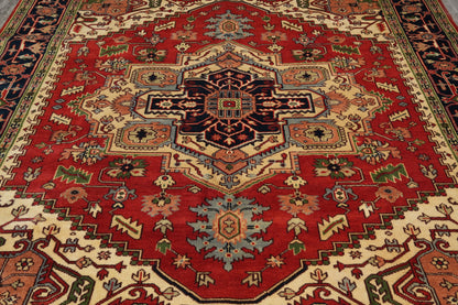 Heriz-Serapi-style rug, secondary medallion in rust and ivory