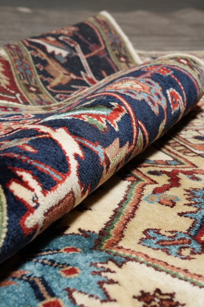 Heriz-Serapi-style rug, full layout view in natural light