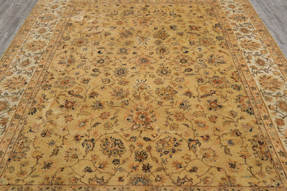 Jaipur gold rug, corner detail showing gold tone