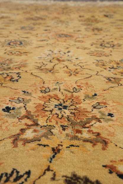 Jaipur gold rug, pile texture showing dense wool construction
