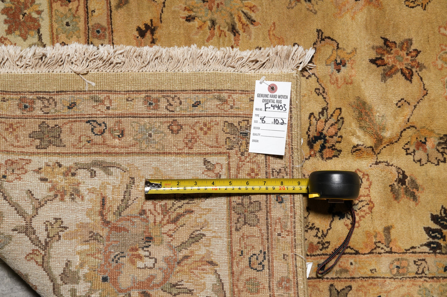Jaipur gold rug, alternate angle full layout