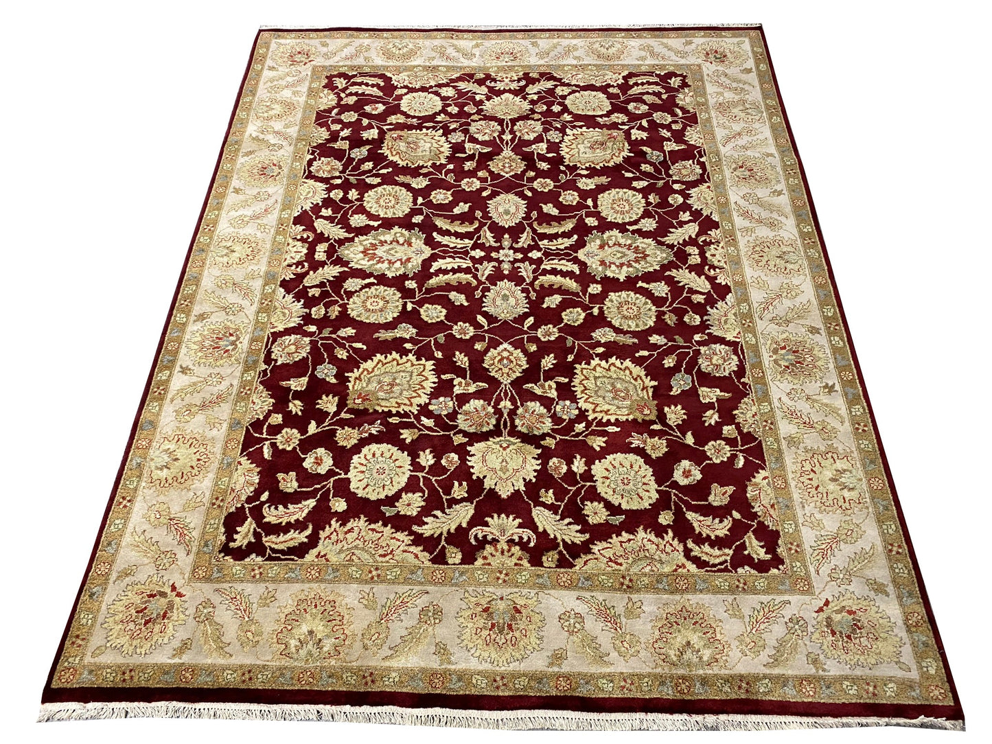 8 x 10 hand-knotted ziegler wool rug, detail of pattern