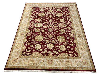 8 x 10 hand-knotted ziegler wool rug, detail of pattern