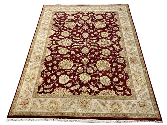 8 x 10 hand-knotted ziegler wool rug, detail of pattern