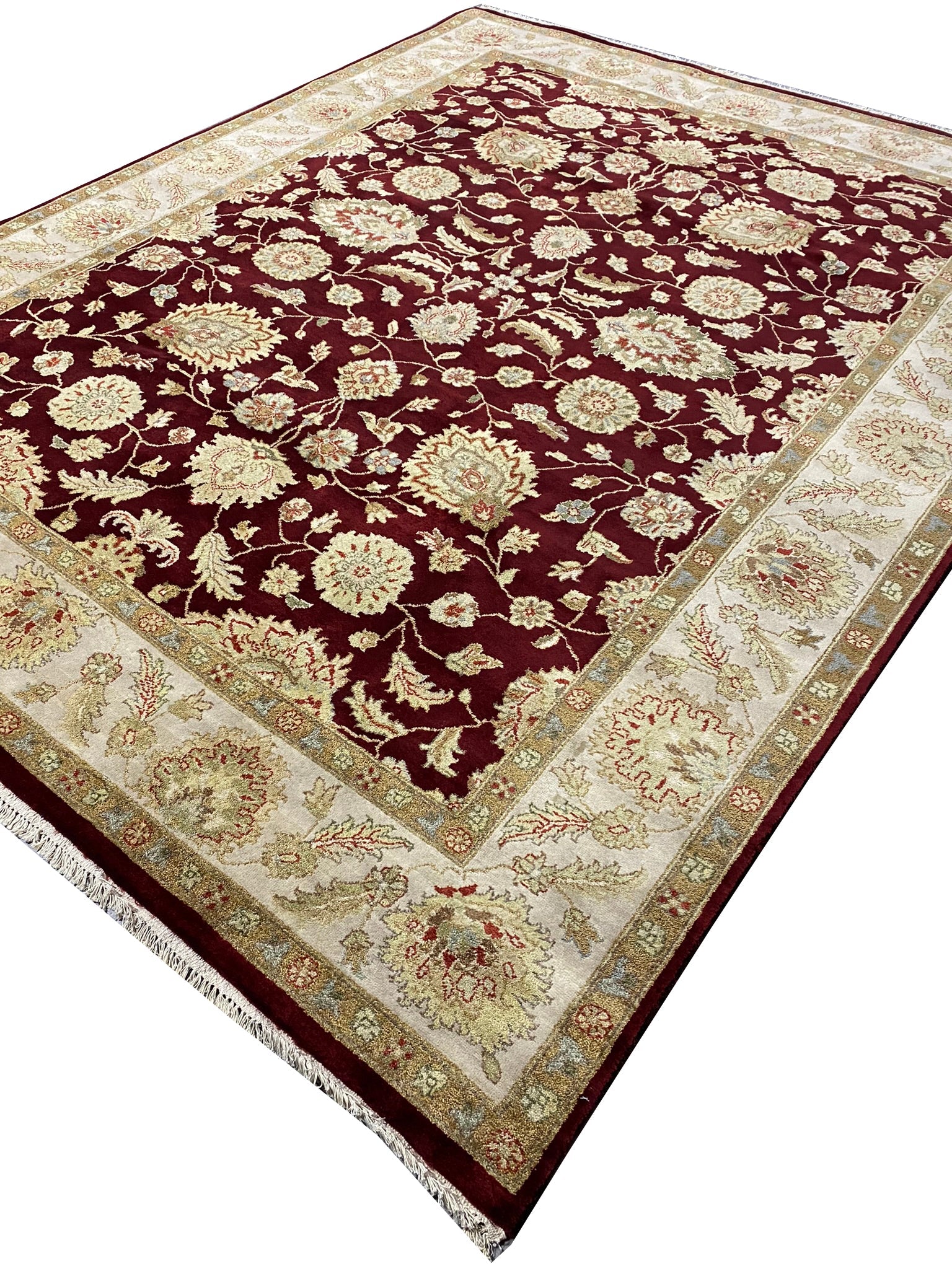 8 x 10 hand-knotted ziegler wool rug, corner detail
