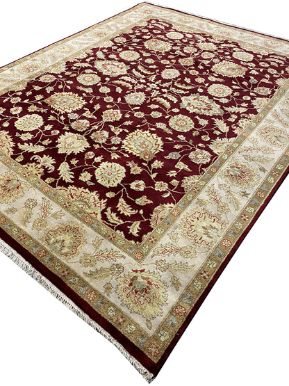 8 x 10 hand-knotted ziegler wool rug, corner detail
