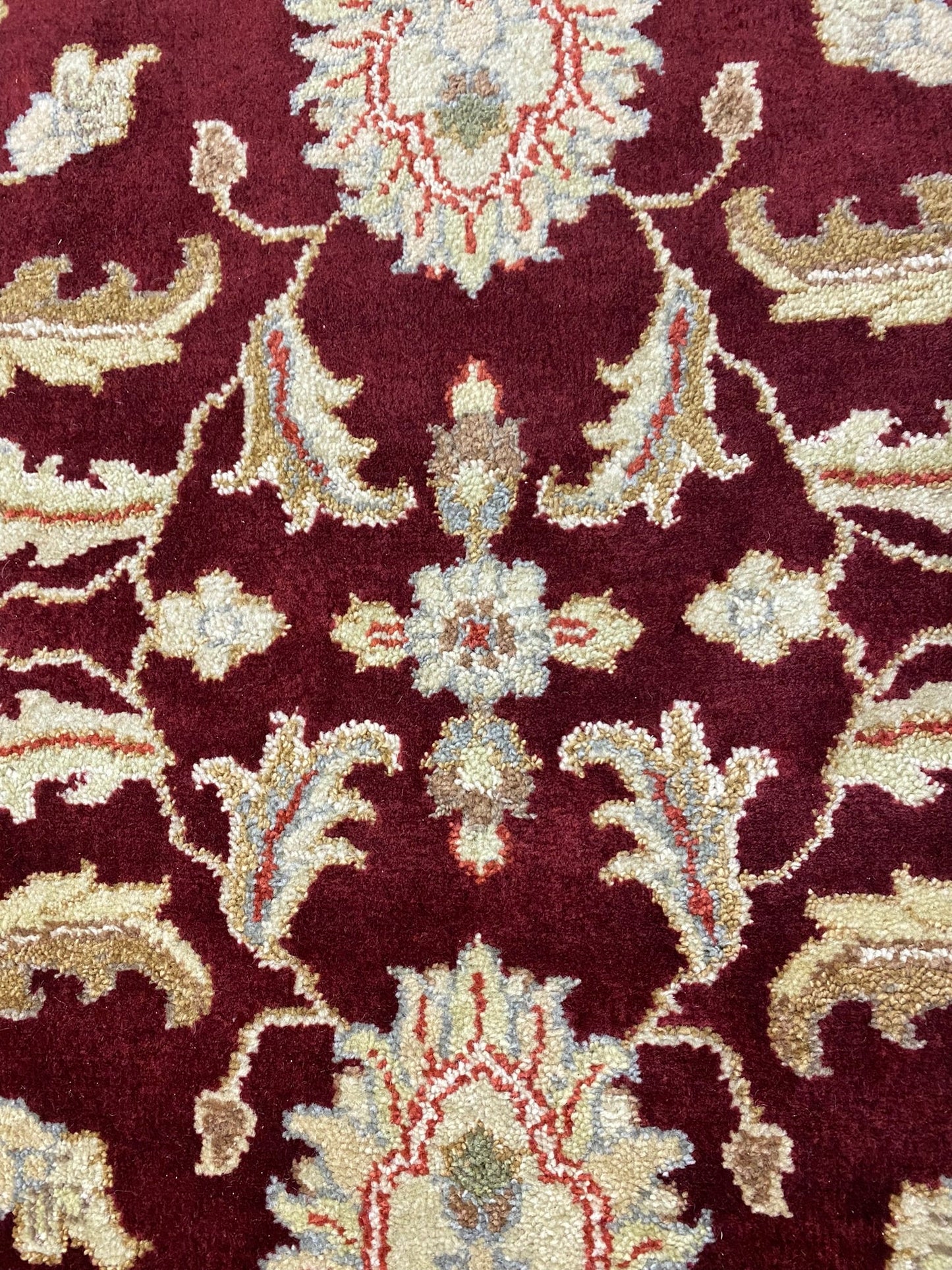 8 x 10 hand-knotted ziegler wool rug, pile detail showing wool texture