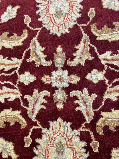 8 x 10 hand-knotted ziegler wool rug, pile detail showing wool texture