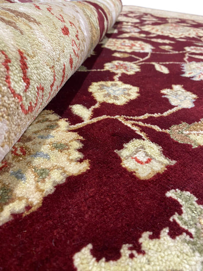 8 x 10 hand-knotted ziegler wool rug, alternate angle 2