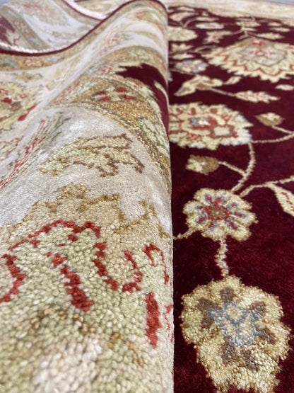 8 x 10 hand-knotted ziegler wool rug, alternate angle 3