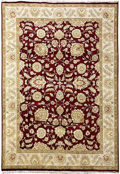 8 x 10 hand-knotted ziegler wool rug, top view