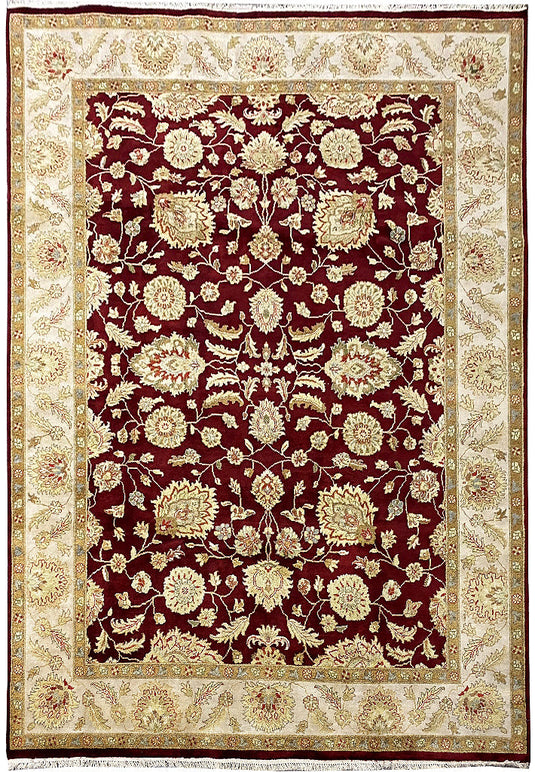 8 x 10 hand-knotted ziegler wool rug, top view