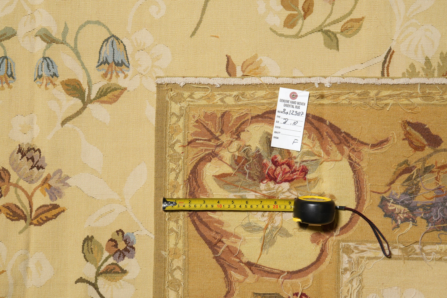 French Country Aubusson, edge and selvedge close-up