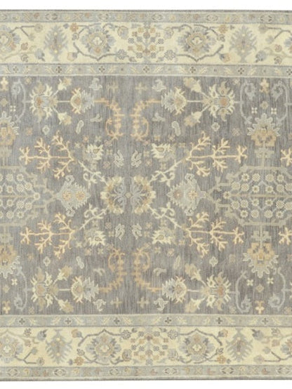 Neutral gray rug, opening section showing subtle pattern
