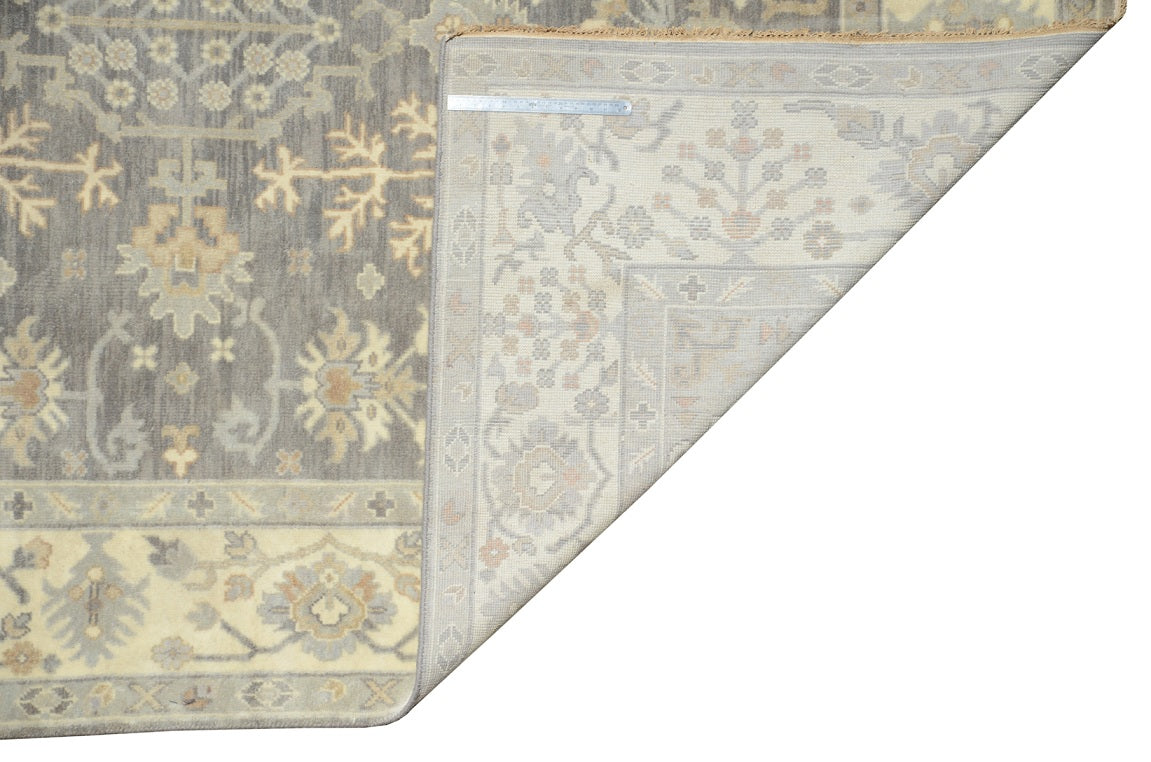 Neutral gray rug, pile texture and color depth detail