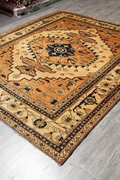 Afghan Chechen Kazak rug, border pattern close-up
